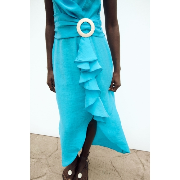 Zara Ruffled midi dress with buckle - Picture 12 of 12